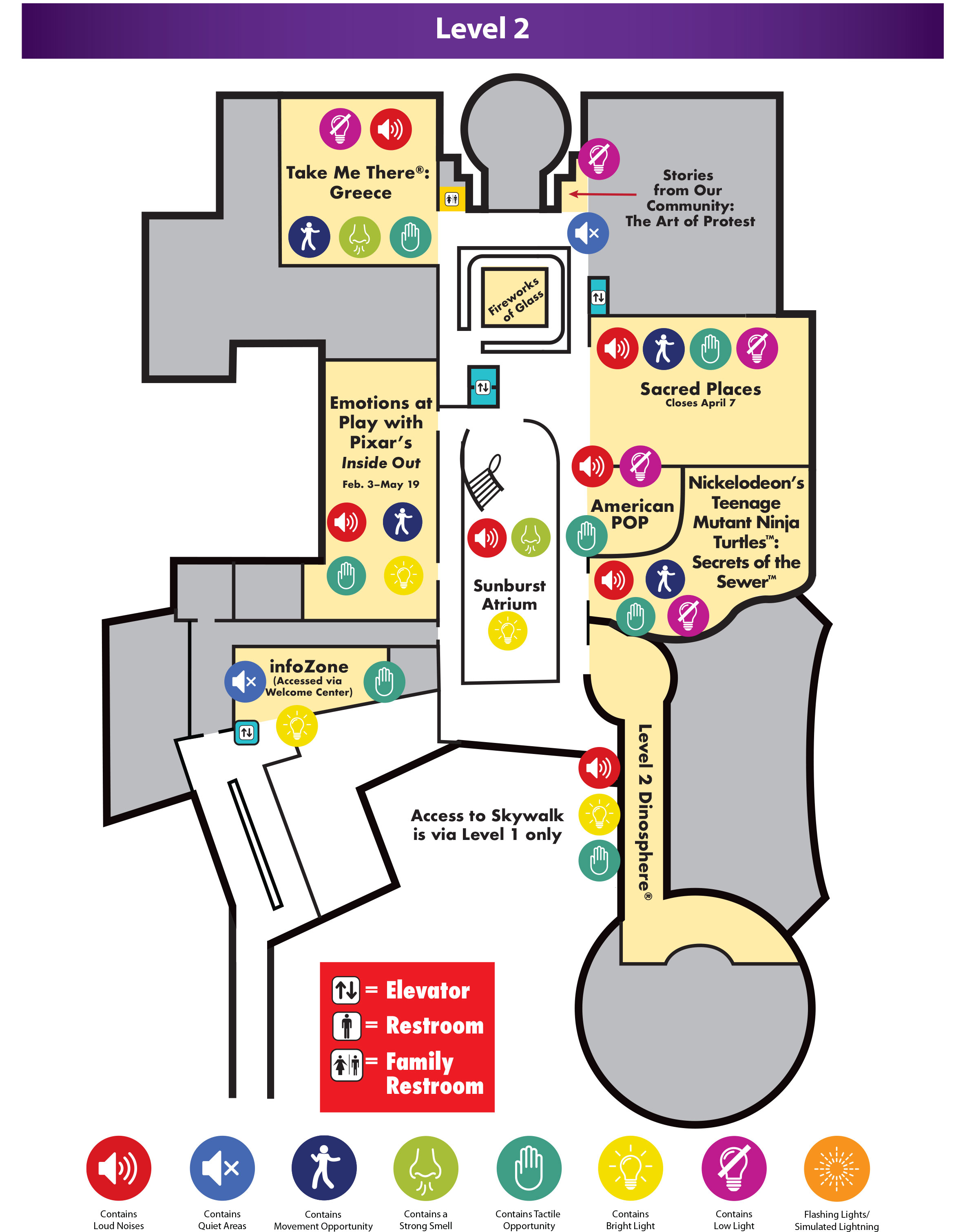 Map of Level 2 at The Children's Museum.